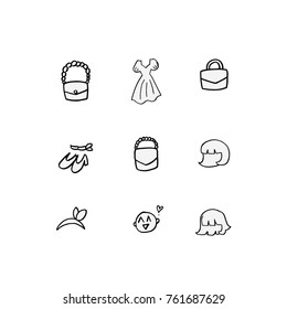 Hand drawn illustration set - vector
