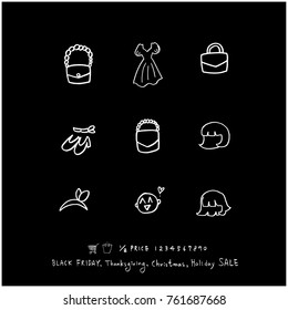 Hand drawn illustration set - vector
