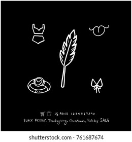 Hand drawn illustration set - vector