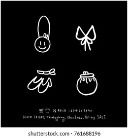 Hand drawn illustration set - vector