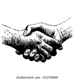 hand drawn illustration of shaking hands