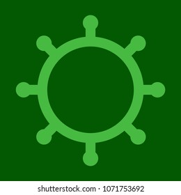 Hand drawn illustration of ship's wheel in line art style with engraved elements.
