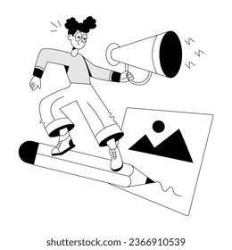 Hand drawn illustration showing blog marketing 