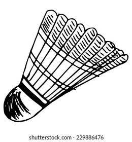hand drawn illustration of shuttlecocks, Doodle 
