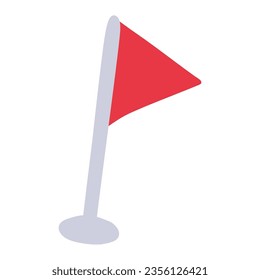 Hand drawn illustration of a simple deformed red flag