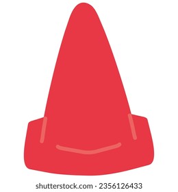 Hand drawn illustration of a simple deformed triangular cone.