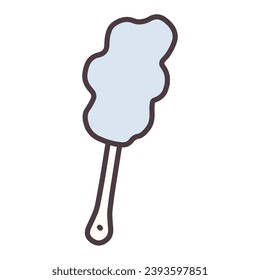 Hand drawn illustration of a simple deformed handheld mop.
