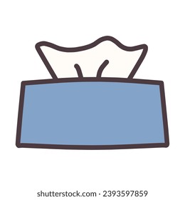Hand drawn illustration of a simple deformed boxed tissue.