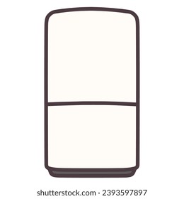Handgezeichnete Illustration eines einfachen, deformierten Kühlschrankes