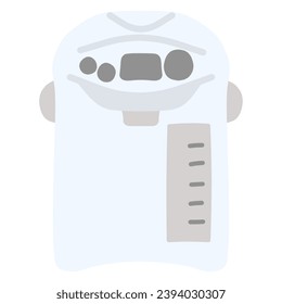 Ilustración dibujada a mano de una simple olla eléctrica deformada
