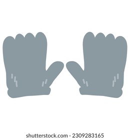 Hand drawn illustration of a simple gray glove