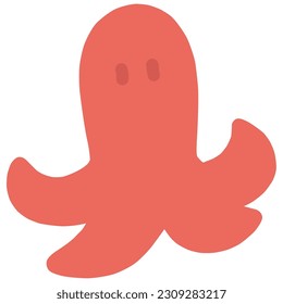Hand drawn illustration of simple octopus sausage