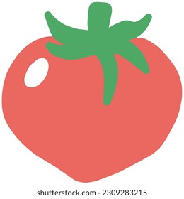 Hand drawn illustration of simple tomato