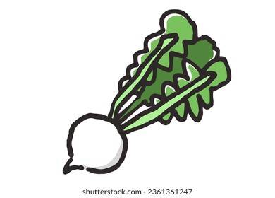 Hand drawn illustration of a simple turnip.
