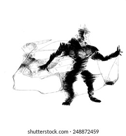 hand drawn illustration sketch of cartoon character eps10