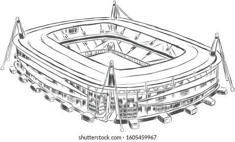 Hand Drawn Soccer Stadium Drawing - ImageFootball