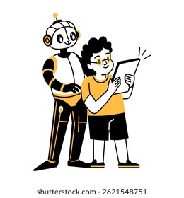 Eine handgezeichnete Illustration eines intelligenten Assistenten 
