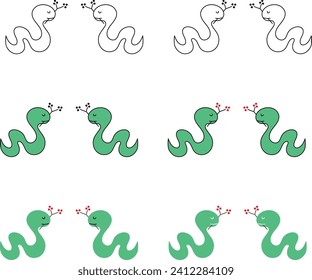 Hand drawn illustration of snake