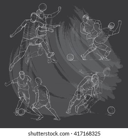 hand drawn illustration of soccer player. soccer vector illustration