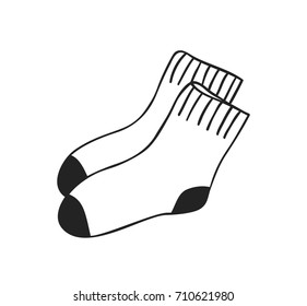 Hand drawn illustration socks. Creative ink art work. Actual vector drawing