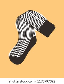 Hand drawn illustration Socks and Stripes  Creative ink art work  Actual vector drawing Wear  Artistic isolated Halloween object