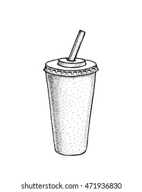 Hand drawn illustration of soda. Vector sketch