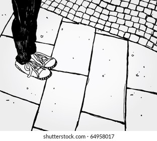 Hand Drawn Illustration of Somebody's foot
