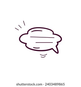 Ilustración de mano dibujada del icono de burbuja de voz. Ilustración del esbozo del vector Doodle