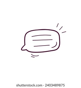 Hand Drawn illustration of speech bubble icon. Doodle Vector Sketch Illustration
