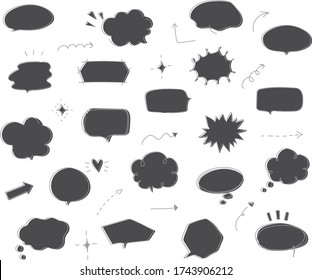 A hand drawn illustration of speech bubbles. 