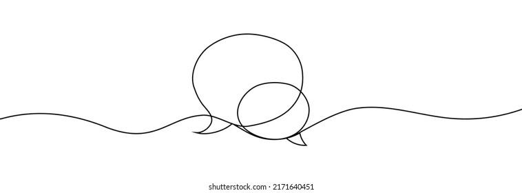 hand drawn illustration of speech communication with one line. Line art.Vector illustration