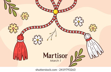 Hand Drawn Illustration of Spring Symbols Martisor