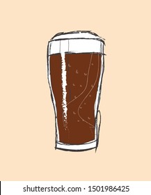 A hand drawn illustration of a stout beer.