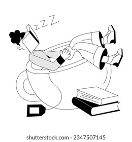 Hand drawn illustration of study nap 