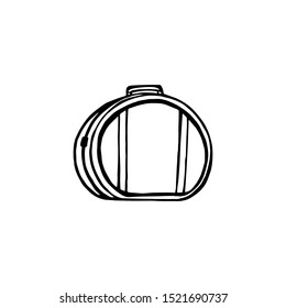 Hand drawn illustration of suitcase. EPS 10. No transparency. No gradients. Perfect for greetings, invitations, manufacture wrapping paper, textile, web design.
