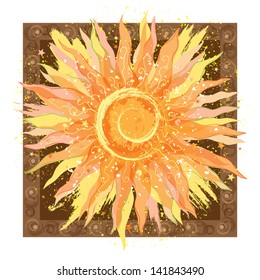 Hand drawn illustration of sun