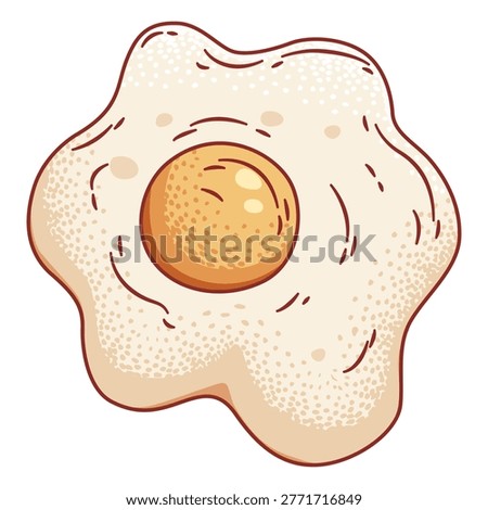 hand drawn illustration of a sunny side up fried egg perfect for morning breakfast 