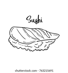 Hand drawn illustration of Sushi.