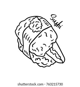 Hand drawn illustration of Sushi.