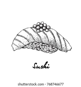 Hand drawn illustration of Sushi.