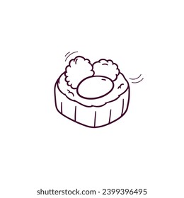 Hand Drawn illustration of sushi icon. Doodle Vector Sketch Illustration