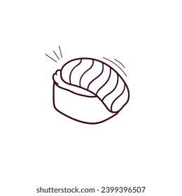 Hand Drawn illustration of sushi icon. Doodle Vector Sketch Illustration