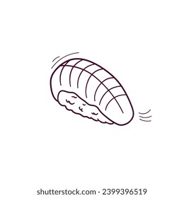 Hand Drawn illustration of sushi icon. Doodle Vector Sketch Illustration