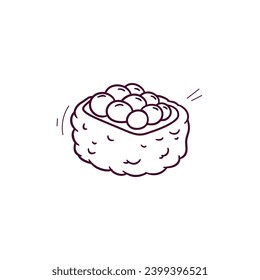 Hand Drawn illustration of sushi icon. Doodle Vector Sketch Illustration
