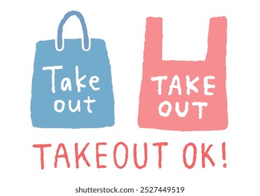 Hand drawn illustration of takeout