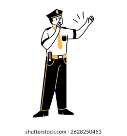 A hand drawn illustration of traffic police 
