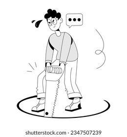 Hand drawn illustration of trap fall 