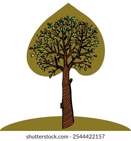 Ilustração desenhada à mão da árvore