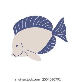 Hand drawn illustration of tropical fish for summer and sea themed designs