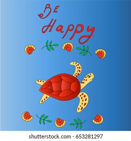 Hand Drawn illustration of turtles
